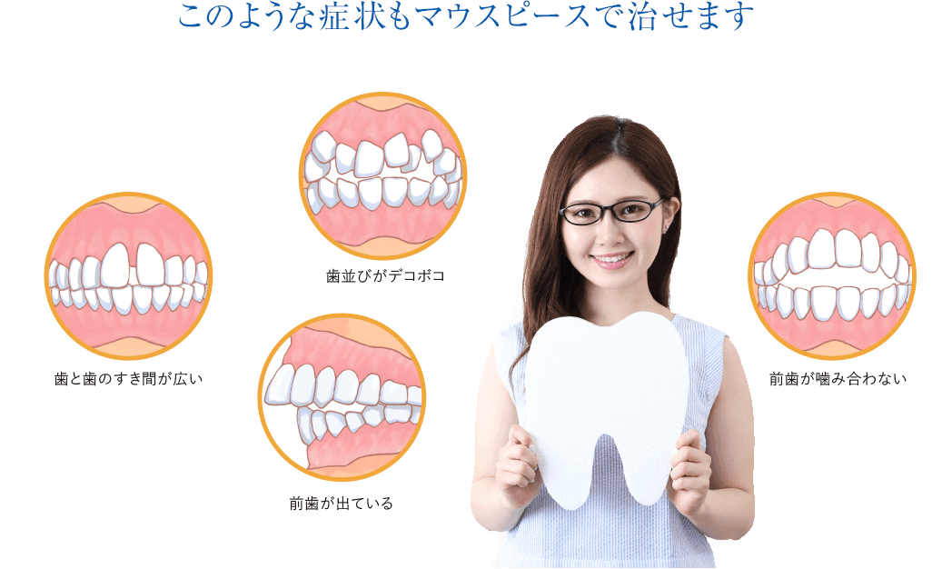 歯の模型を持っている女性